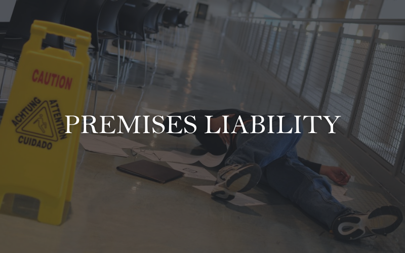 Slip and fall accident on wet floor in a commercial building — illustrating premises liability claims. Personal injury attorneys help victims injured due to unsafe property conditions recover compensation for medical bills, lost income, and pain and suffering.